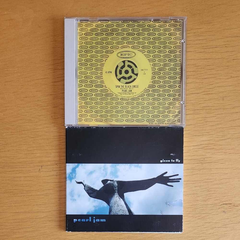 Pearl Jam "Spin the Black Circle" and "Given to Fly" - 90s CD Singles (Lot of 2)